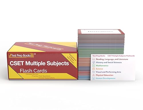 CSET Multiple Subject Test Prep Study Cards 2024-2025: Review and Practice Test Questions for the California CSET Multiple Subject Test [Full Color Cards]