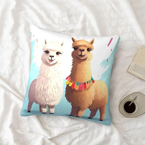 Miniatura 5 de Fundas de almohada decorativas de 12 x 12 pulgadas, fundas de almohada cuadradas para sofá, llama alpaca, fundas de almohada de doble cara, fundas