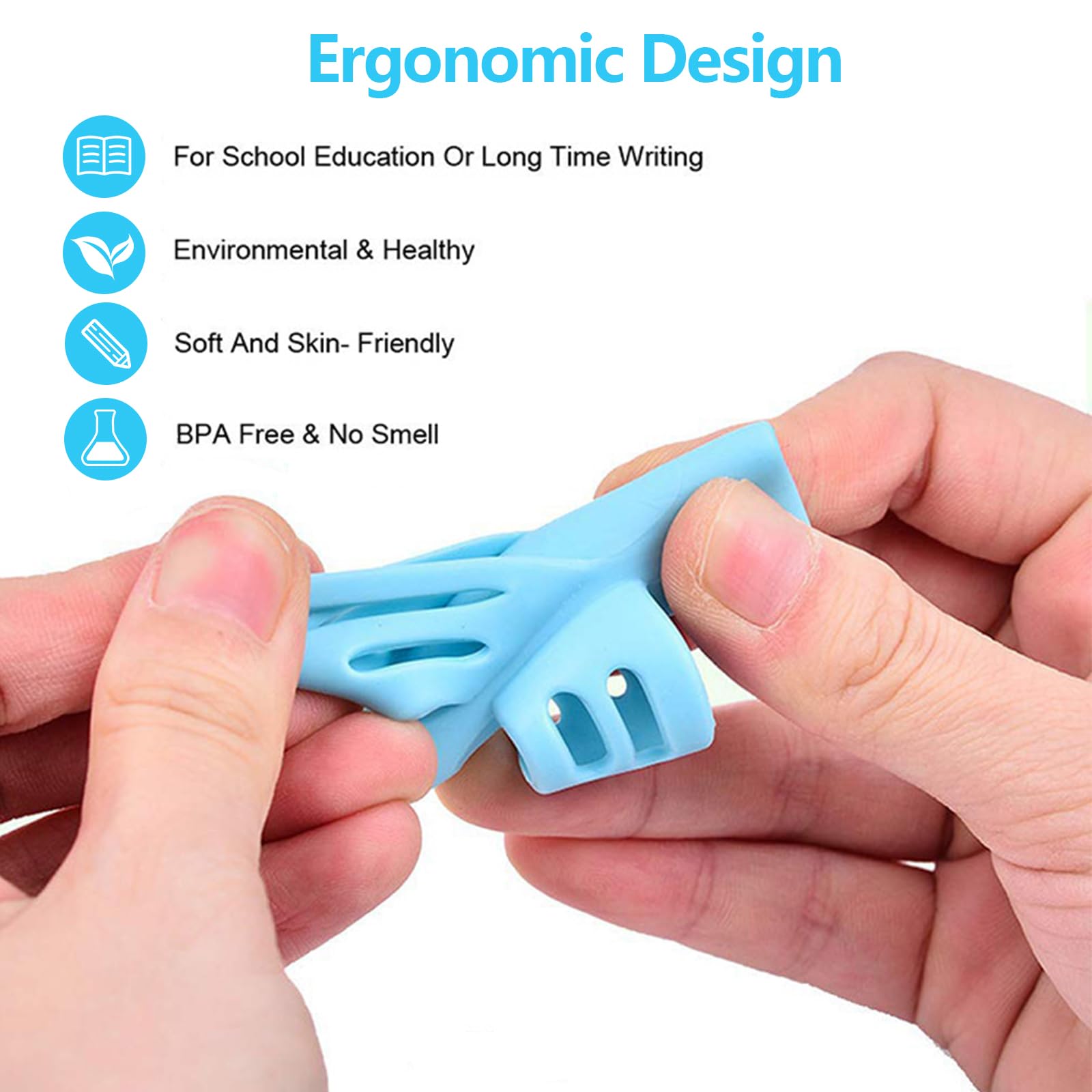 Pomoc w pisaniu dla dzieci, 10 sztuk, ergonomiczna pomoc w pisaniu, uchwyt na długopis, do nauki, dla dzieci w lewo lub w prawo