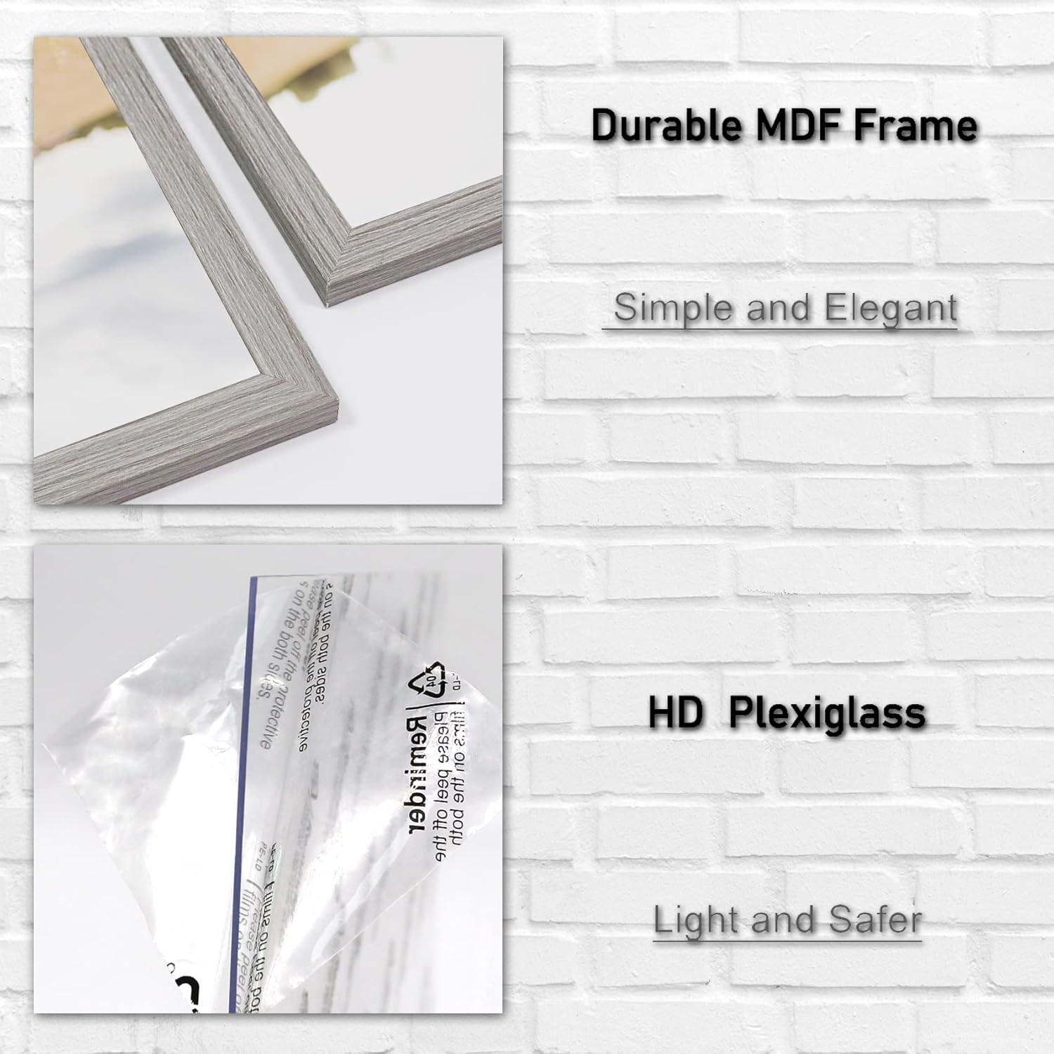 DABLUE 24x36 Picture Frames Rustic Grey Wooden Pattern 24 by 36 Photo Frame for Mural and Picture, 2 Packs of 24 x 36 Inch Poster Frame