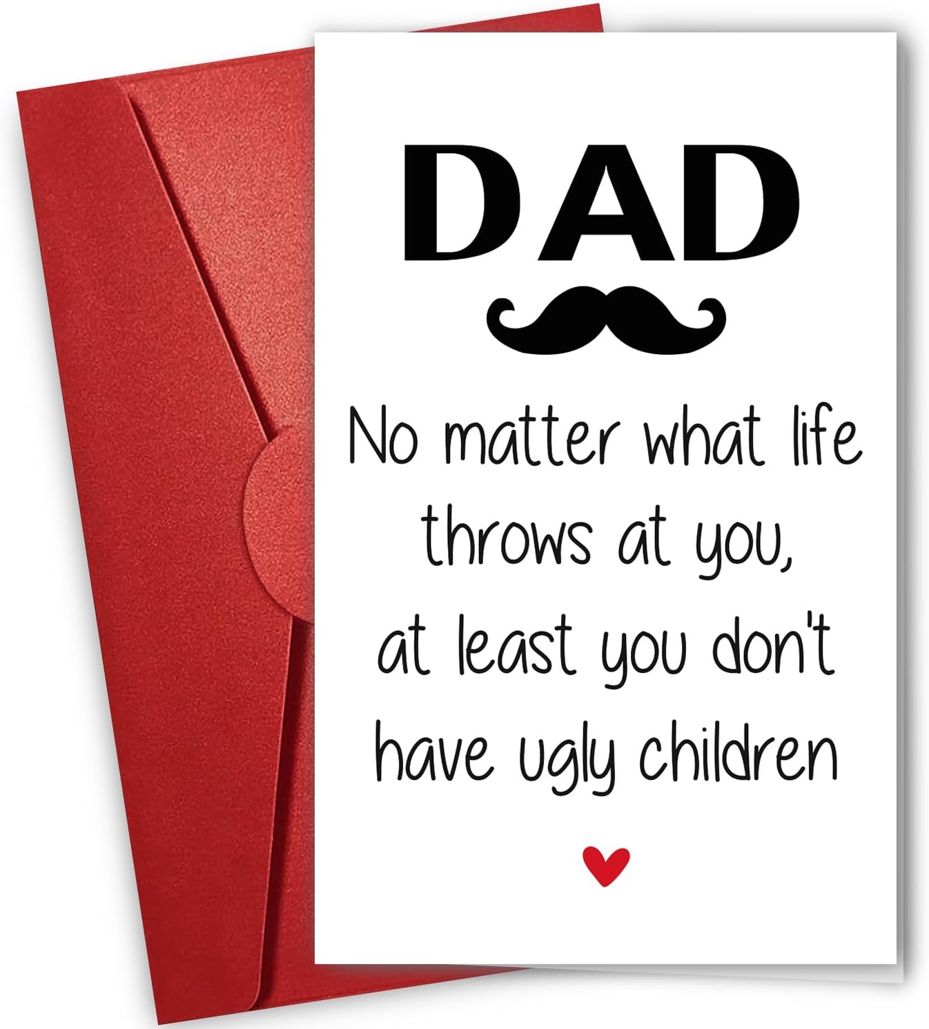 NewEleven Father's Day Gifts - Gifts For Dad, Birthday Gift, Funny Present For Dads, Bonus Dads - Dad Birthday Card From Daugther, Son, Kid - Humorous Greeting Card Dad Ugly