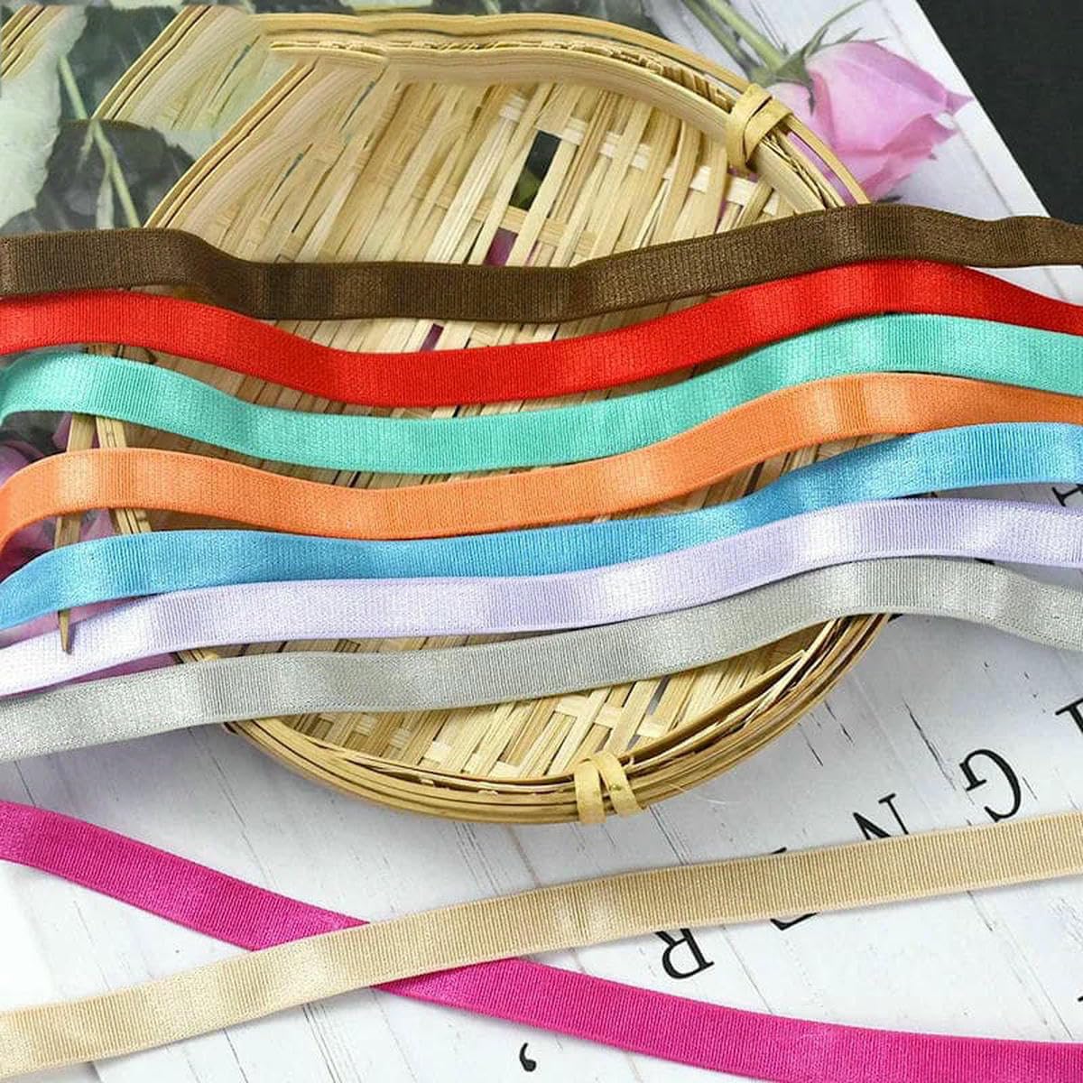 Elastyczna taśma nylonowa, 10mm Nylon Elastic Bands In Multicolor 10/20/50 meters For Sewing(Orange 10mm,50Meters)
