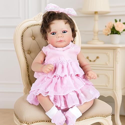 Miniatura 11 de Muñecas de bebé de la vida real - Muñecas de bebé Reborn de 19 pulgadas para niñas de 3 años en más, muñeca de bebé realista de vinilo con cuerpo de