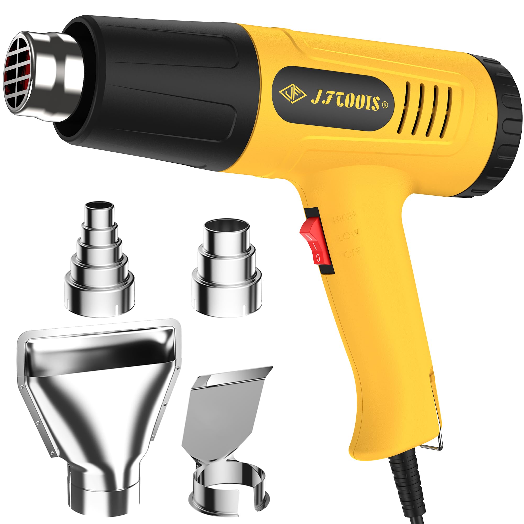 Pistola de calor de 1800 W de calentamiento rápido para envoltura de vinilo, manualidades, tubos retráctiles, pintura, resina epoxi, fabricación de velas variable, temperatura ajustable, protección