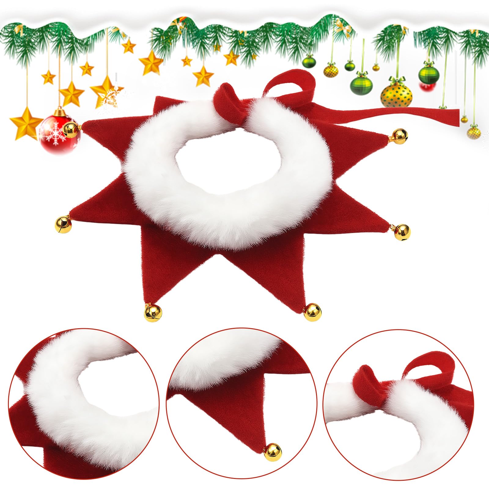 Costume Natalizio per Gatti Cani, Collare Natale Regolabile Vestiti Natalizi Accessori Decorazione Sciarpa con Campane, Rosso Collari Vestito Regalo per Piccola Medio Grande Taglia Gatto Cane (XL Costume Natalizio per Gatti Cani, Collare Natale Regolabile Vestiti Natalizi Accessori Decorazione Sciarpa con Campane, Rosso Collari Vestito Regalo per Piccola Medio Grande Taglia Gatto Cane (XL