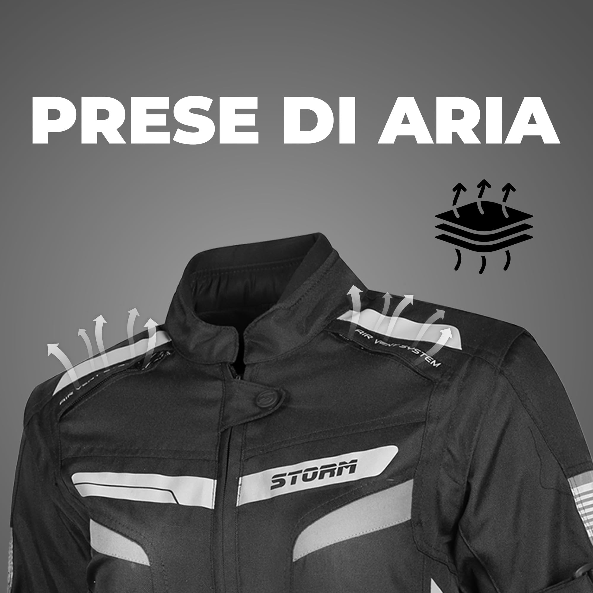 Genérico STORM Chaquet moto para hombre de pana impermeable protectora homologada CE para carreras para todas las estaciones con brazos desmontables