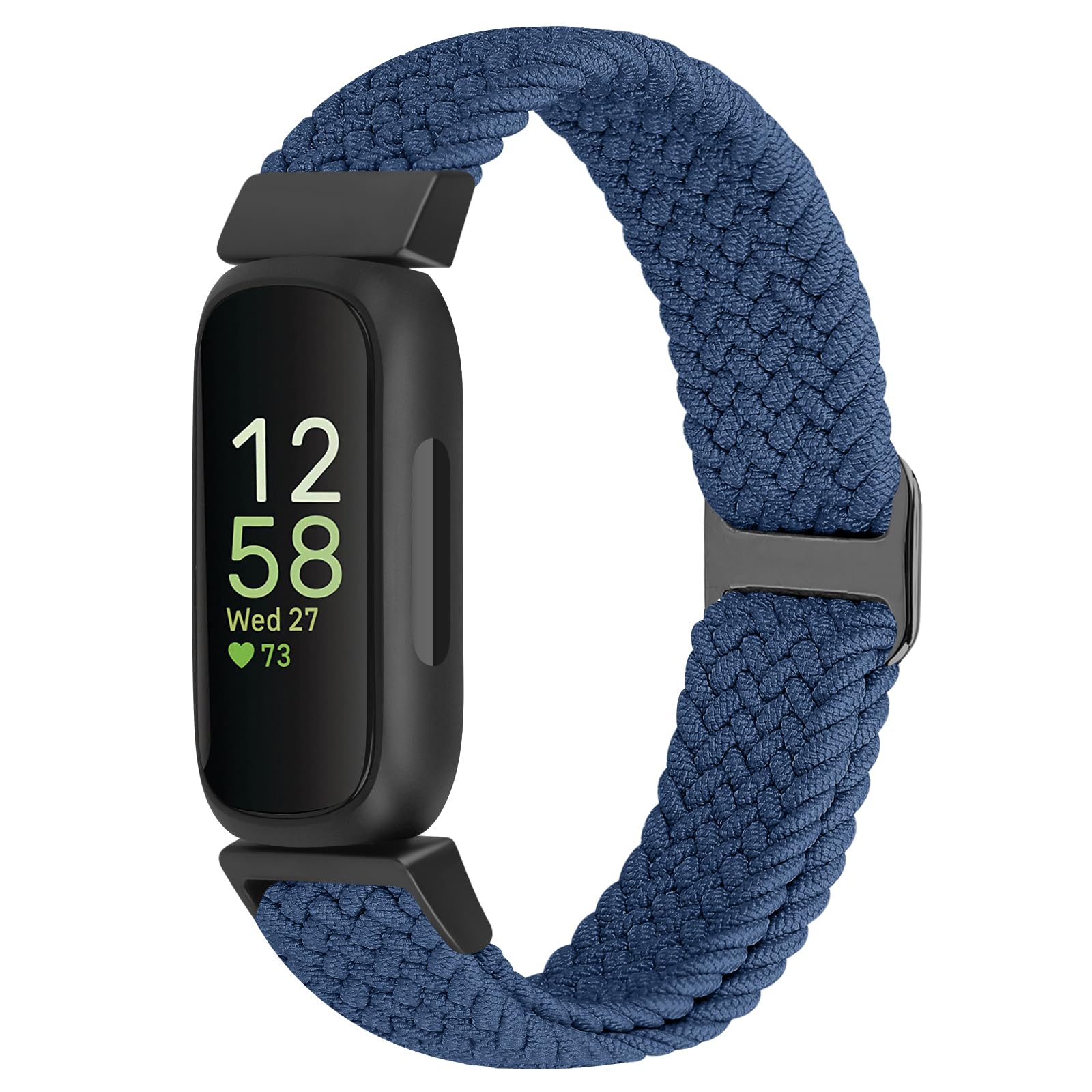 KIBDSNG Adjustable Braided Watch Strap Compatible with Fitbit Inspire 3/Inspire 2/Inspire HR/Inspire/Ace 3/Ace 2, Nylon Elastic Sport Loop Replacement Wristband for Women Men