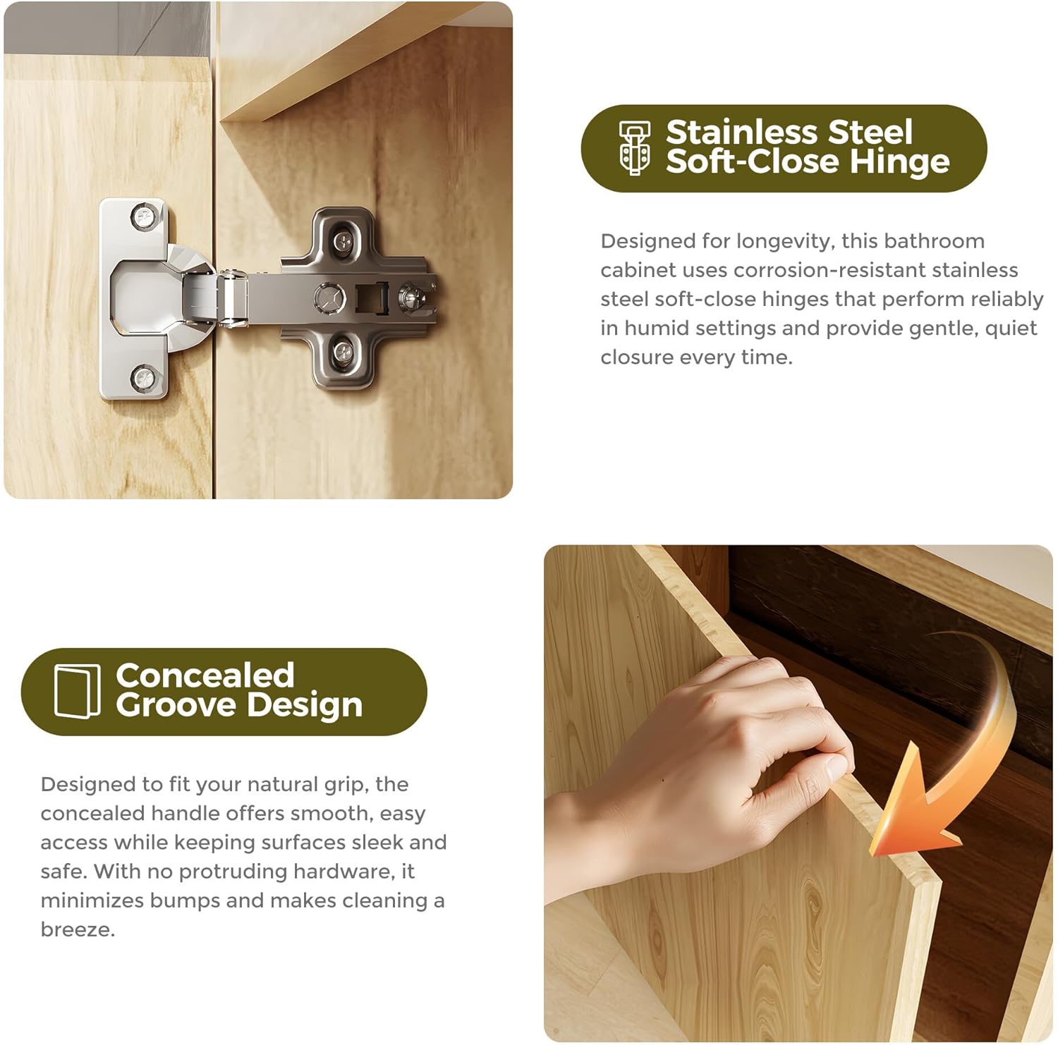 16" Bathroom Vanity with Sink, Wall Mounted Floating Cabinet for Small Bathroom, 1 Large Storage Drawers, Left or Right Installation (Wood Walnut, No Assembly)