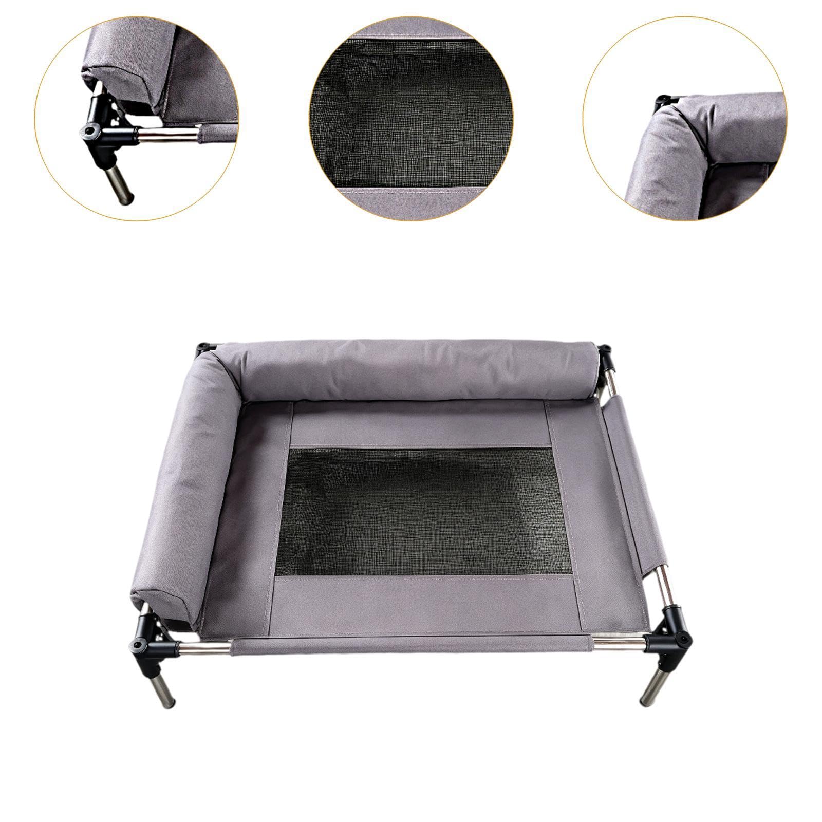 Cama Elevada para Perros con Tejido Resistente Base Antideslizante Hamaca Ventilada Y Cojín Lavable Adecuada para Gatos Y Perros en El Hogar Exteriore