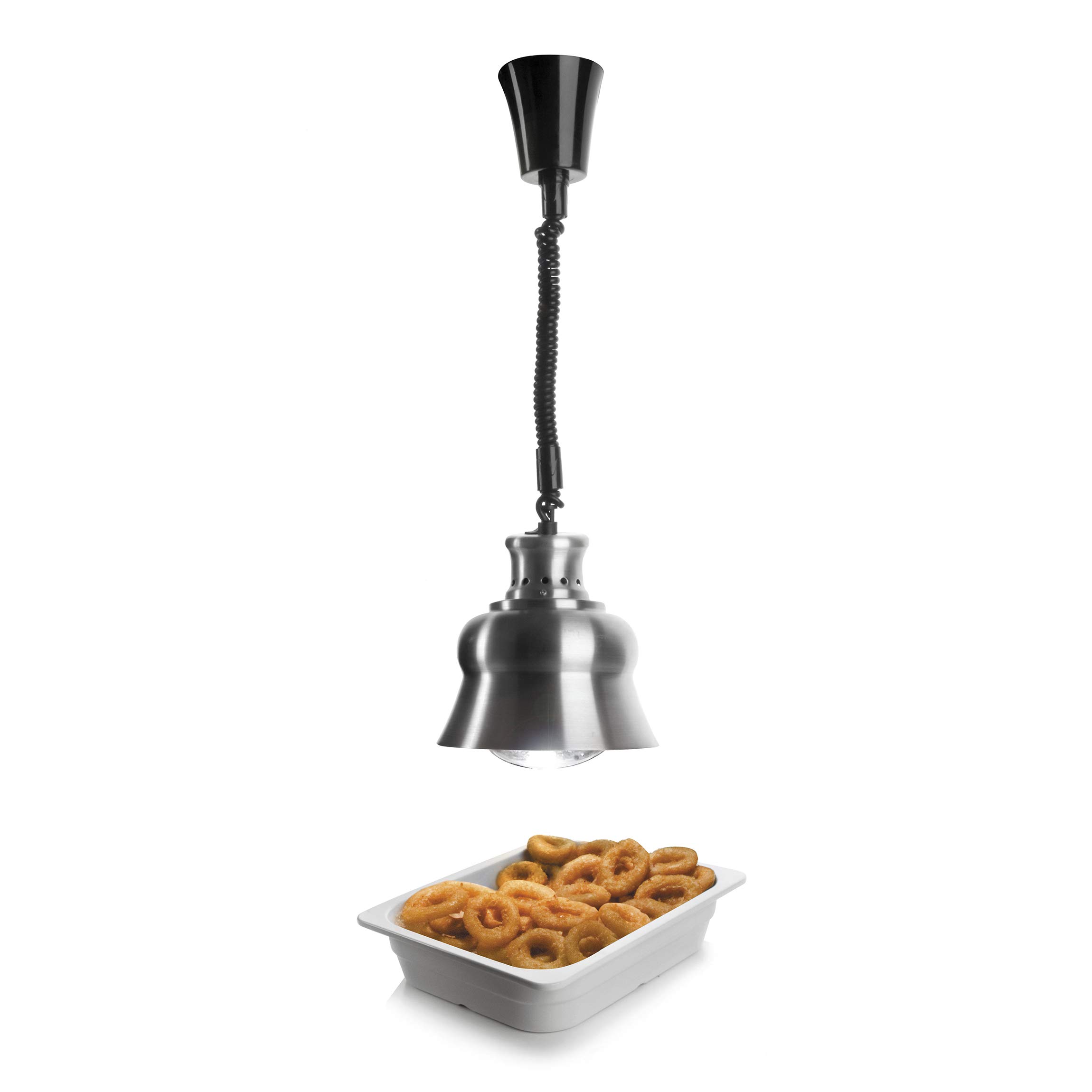 Lacor - 69266 - Lampada riscaldante a infrarossi, Mantiene i piatti caldi, secchi, Con cavo a sputo flessibile da 30 a 110 cm, Include lampadina, cucina professionale, 275W, Alluminio