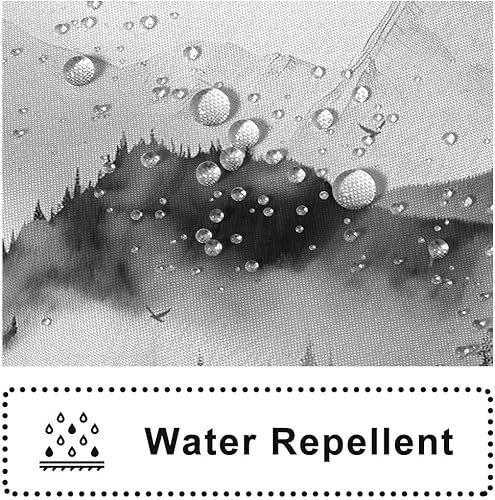 Miniatura 4 de Cortina de ducha de montaña en blanco y negro, juego de cortina de ducha abstracta de bosque brumoso para hombre, impermeable, paisaje natural,