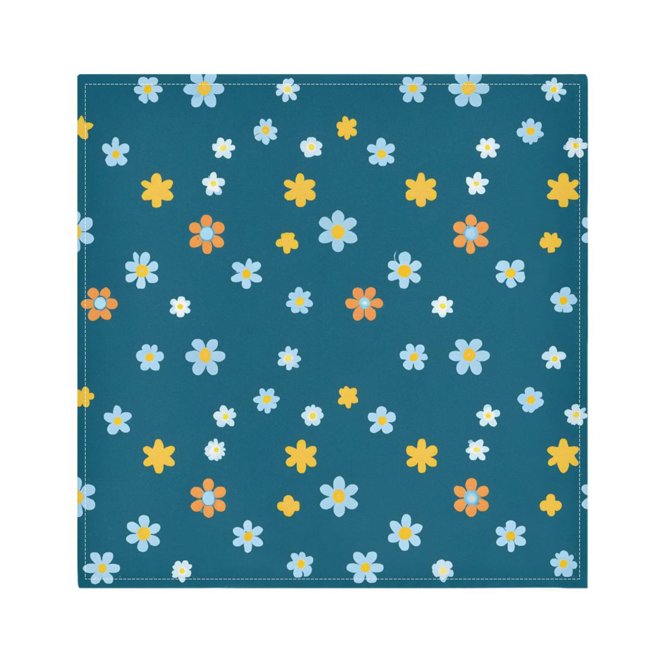 Fuauuyl Cloth Napkins Set of 6 Navy Wildflowers Dinner Napkins 20x20 in, Washable & Reusable Fabric Table Napkin for Dining Parties Holiday, Eco-Friendly