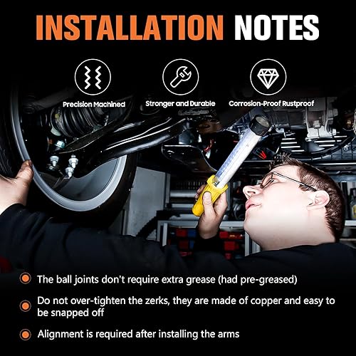 Miniatura 6 de Front Upper Control Arms for Toyota Tundra 2000-2006, Sequoia 2001-2007, 2-4" Lift Suspension Adjustable Control Arms