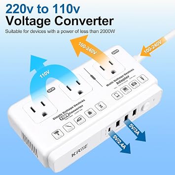 220V to 110V Travel Voltage Converter