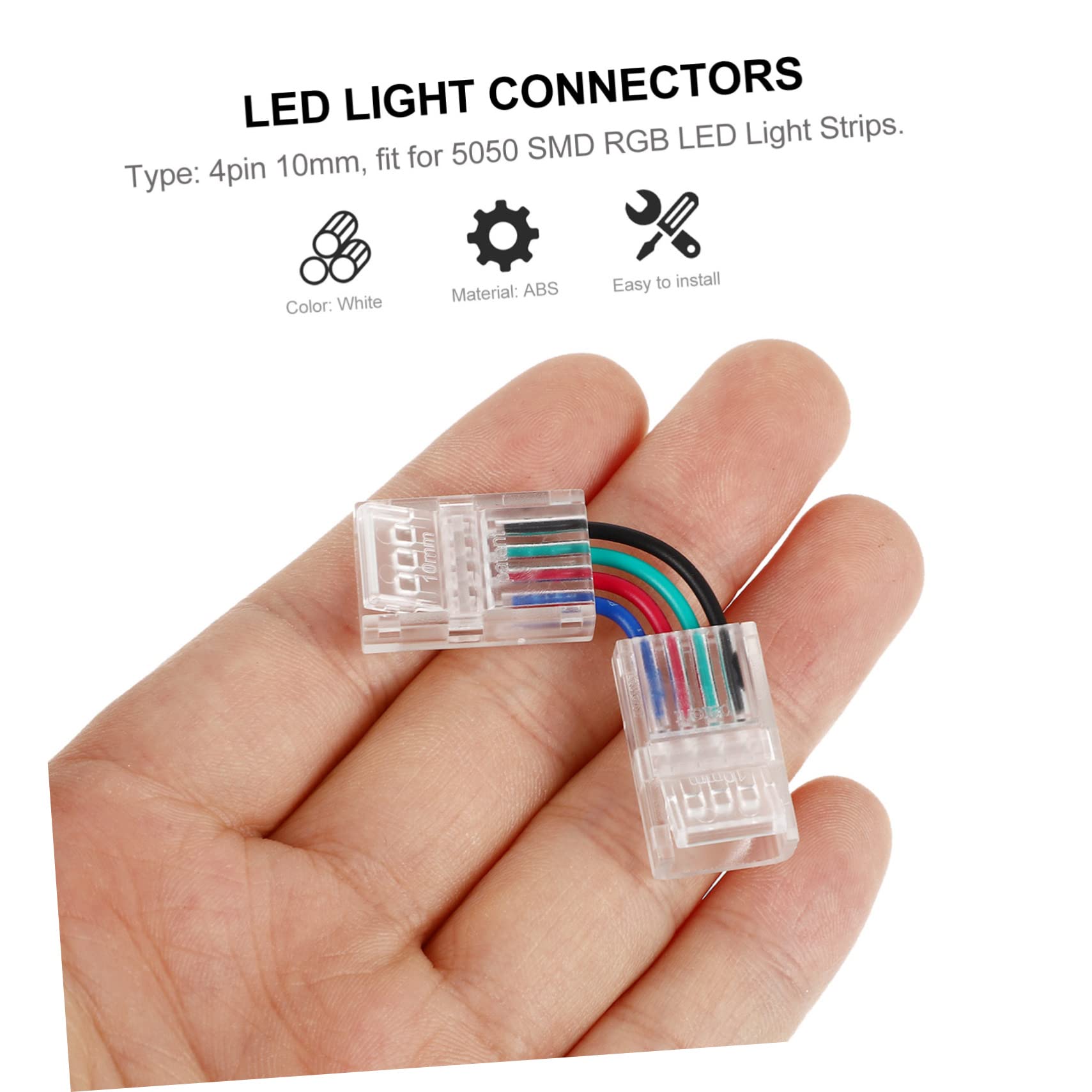 Amosfun 4 Sätze -anschlüsse Für Streifenlichter Lötfrei Leicht Kompakt Für 5050 Smd Rgb- -streifen 10 Stück * 4