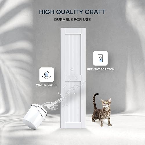 Miniatura 4 de Puerta de granero blanca EaseLife de 48 x 84 pulgadas (Doble puerta 24x84) con kit de herrajes deslizantes de 8 pies y manija incluida, madera