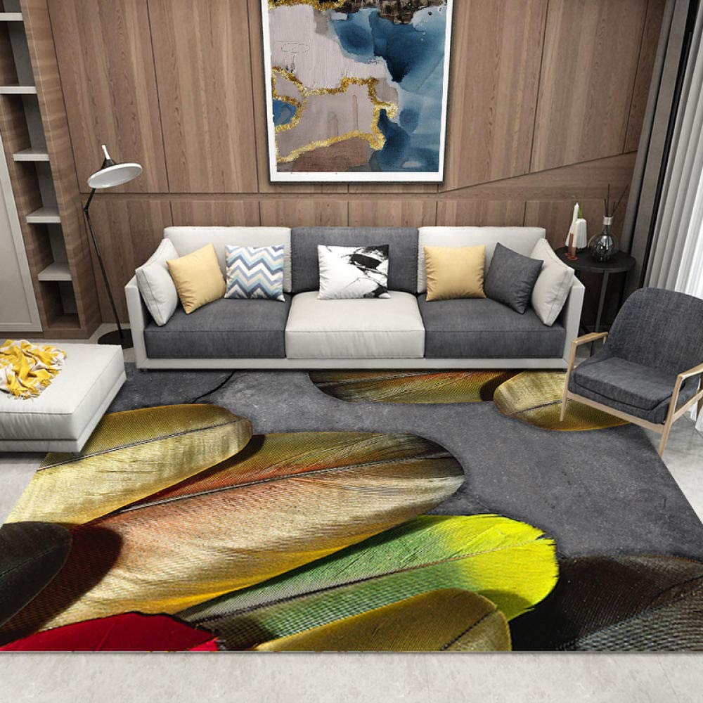 Tapis de salon antidérapant en velours cristal plume de grande taille 80x160cm