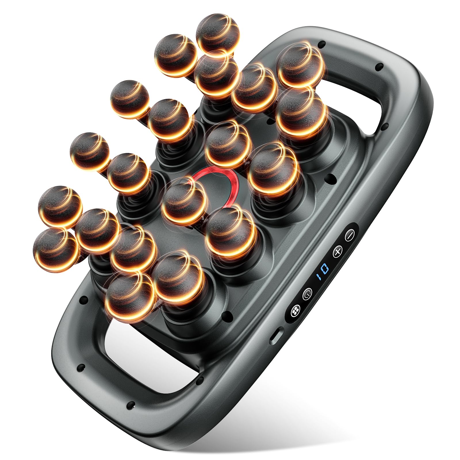 Envyvip Masajeador de espalda de 20 cabezales para aliviar el dolor de tejido profundo, pistola masajeadora de bolas multicabeza manos libres para cuerpo, glúteos, espalda baja, piernas, brazos, pies