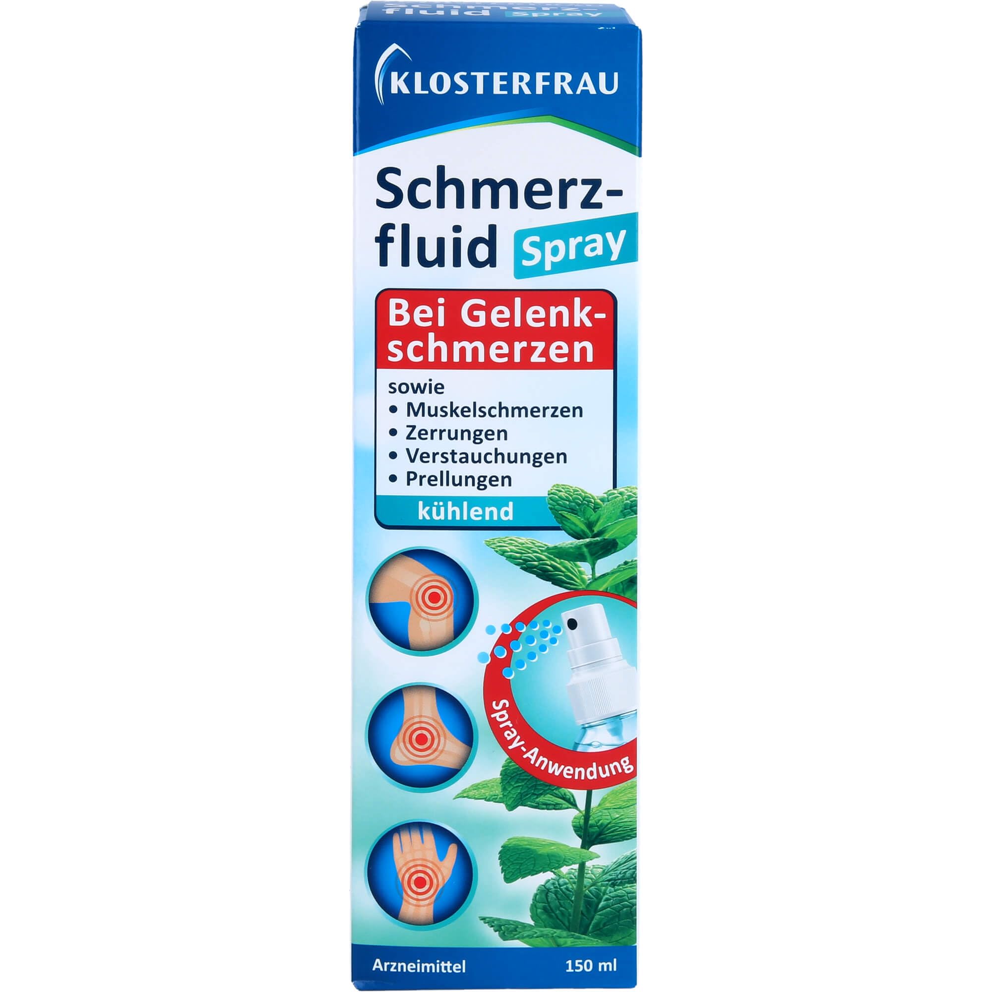 Klosterfrau Schmerzfluid | kühlende Spray-Anwendung | Bei Gelenk- und Muskelschmerzen | 3-fach Wirkung | 150 ml