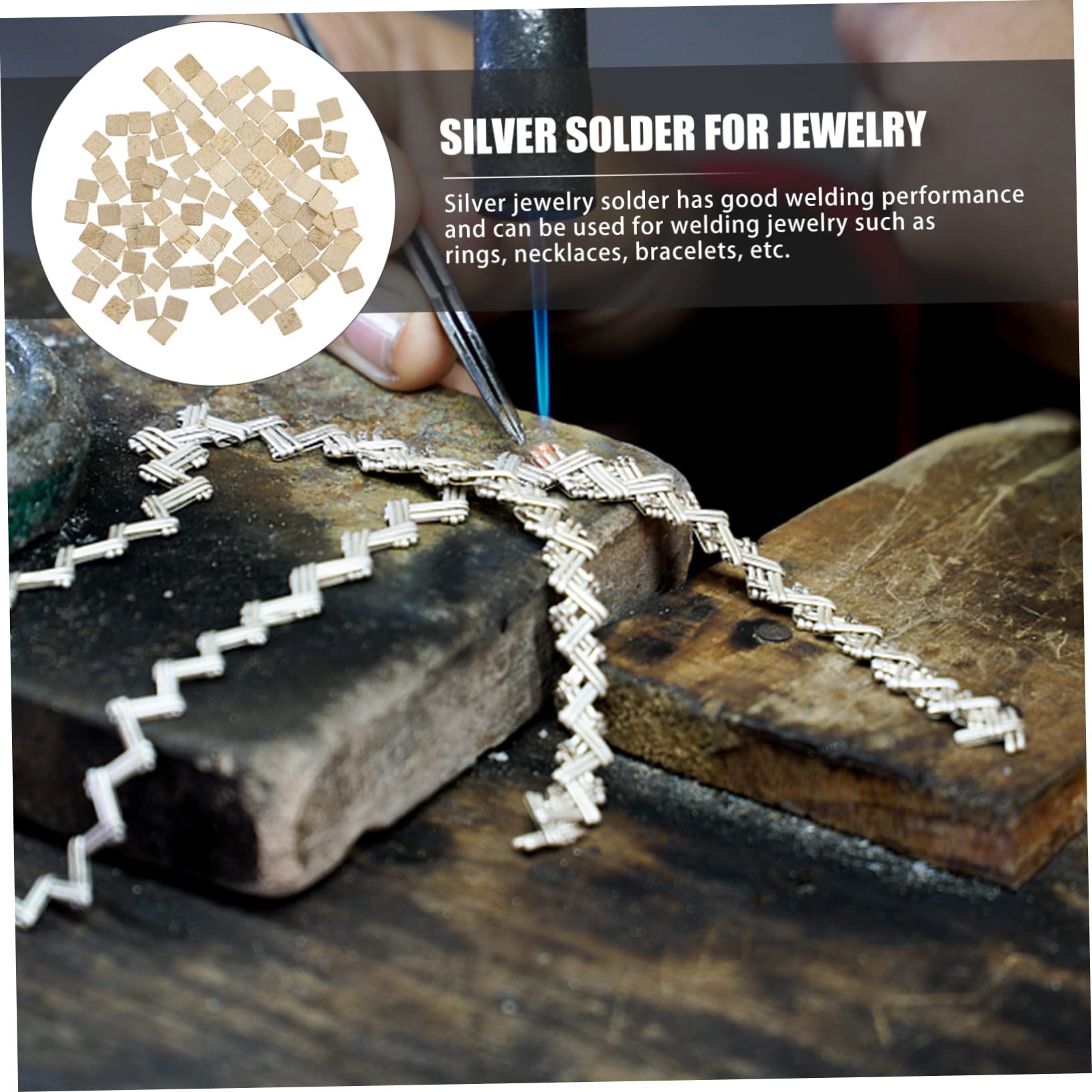 Mikikit Jewelry Making Solder 100pcs Silver Solder Chips Precut for Jewelry Repair Easy to Use