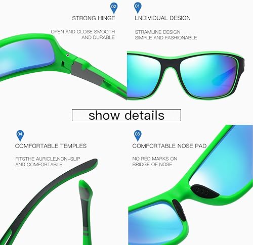 Miniatura 3 de MOORAY - Lentes de sol polarizados para hombre, protección frente a radiación UV, lentes de sol de moda para hombre, para pesca