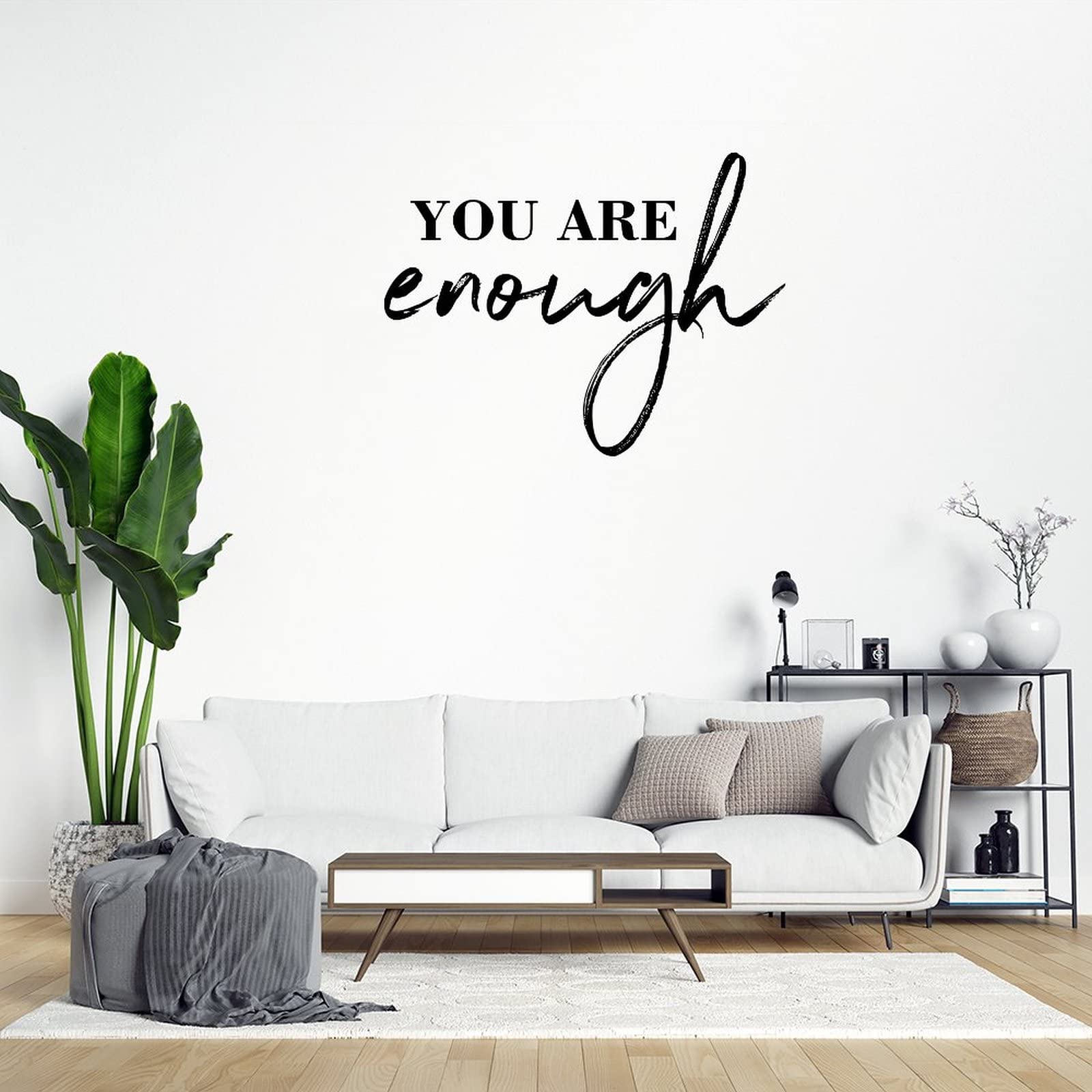 Wall Stickers You are Enough Nspired Motivated Positive Focused Wall Art Vinyl Wall Decal Inspirational Stickers for Living Bedroom Home Decorations 22 inch