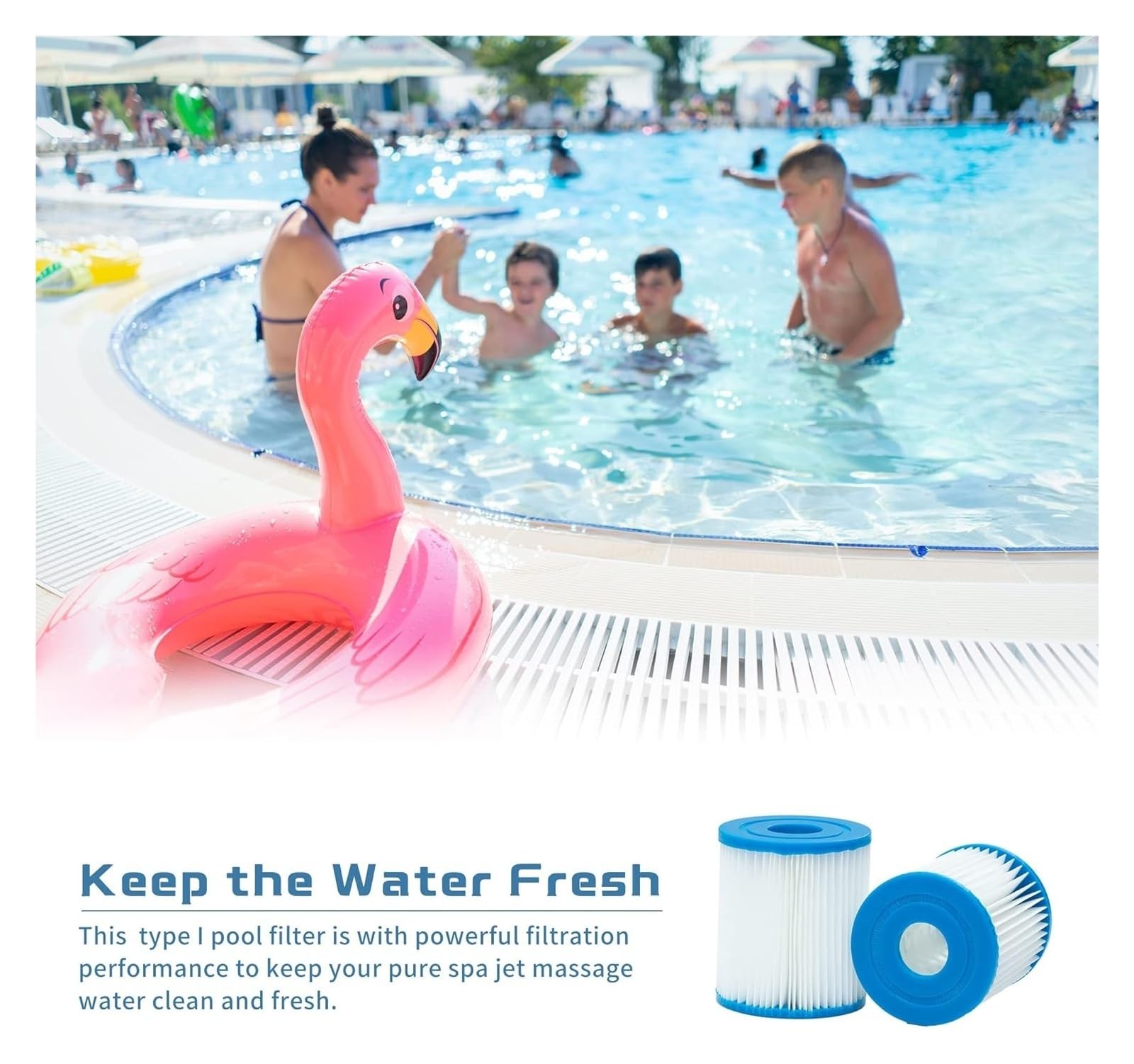 Cartucho De Filtro, Compatible con Bestway, Filtro For Jacuzzi, Compatible con Flowclear, Filtro For SPA, Compatible con Bestway, Filtro For Piscina, 58093, P53RX0330000 | 6PCS