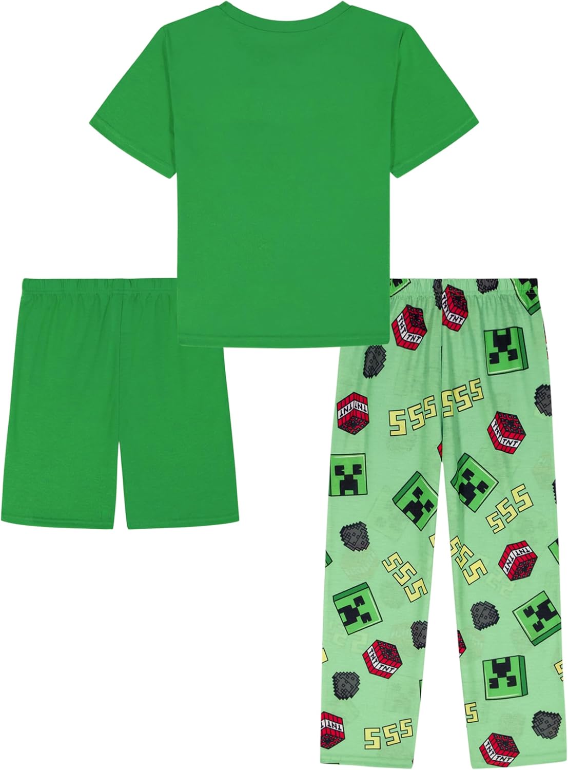 Minecraft boys 3-piece Loose-fit Pajama Set, Soft & Cute for Kids
