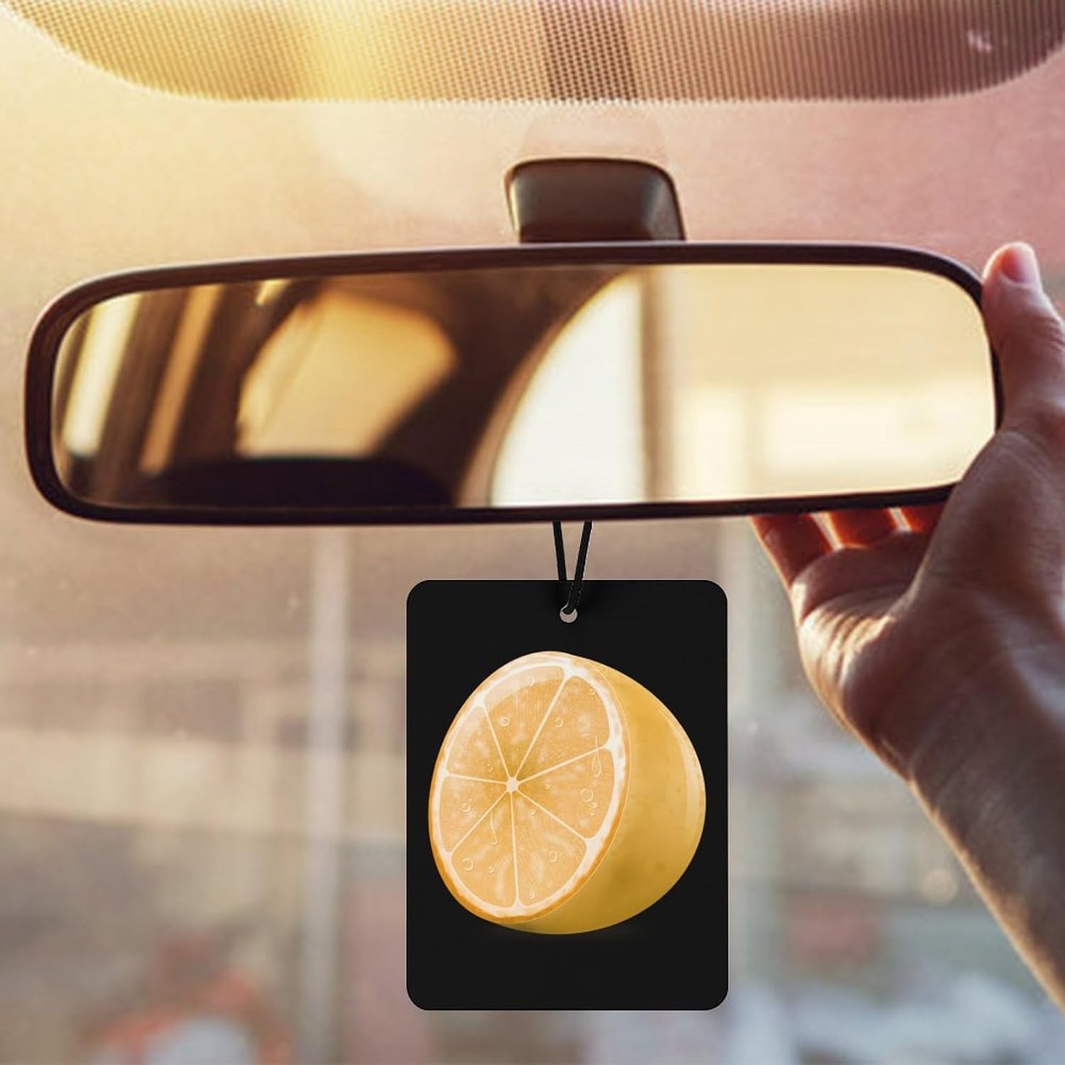Deliciouss Yellow Lemon Car Air Freshener Hanging Car Scent Cards Decor Interior Accessories