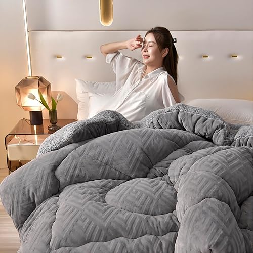 Miniatura 2 de Edredón de plumón, edredón de cachemira, edredón, cachemira y telas dobles, manta de terciopelo de doble cara de felpa mullida transpirable, colcha