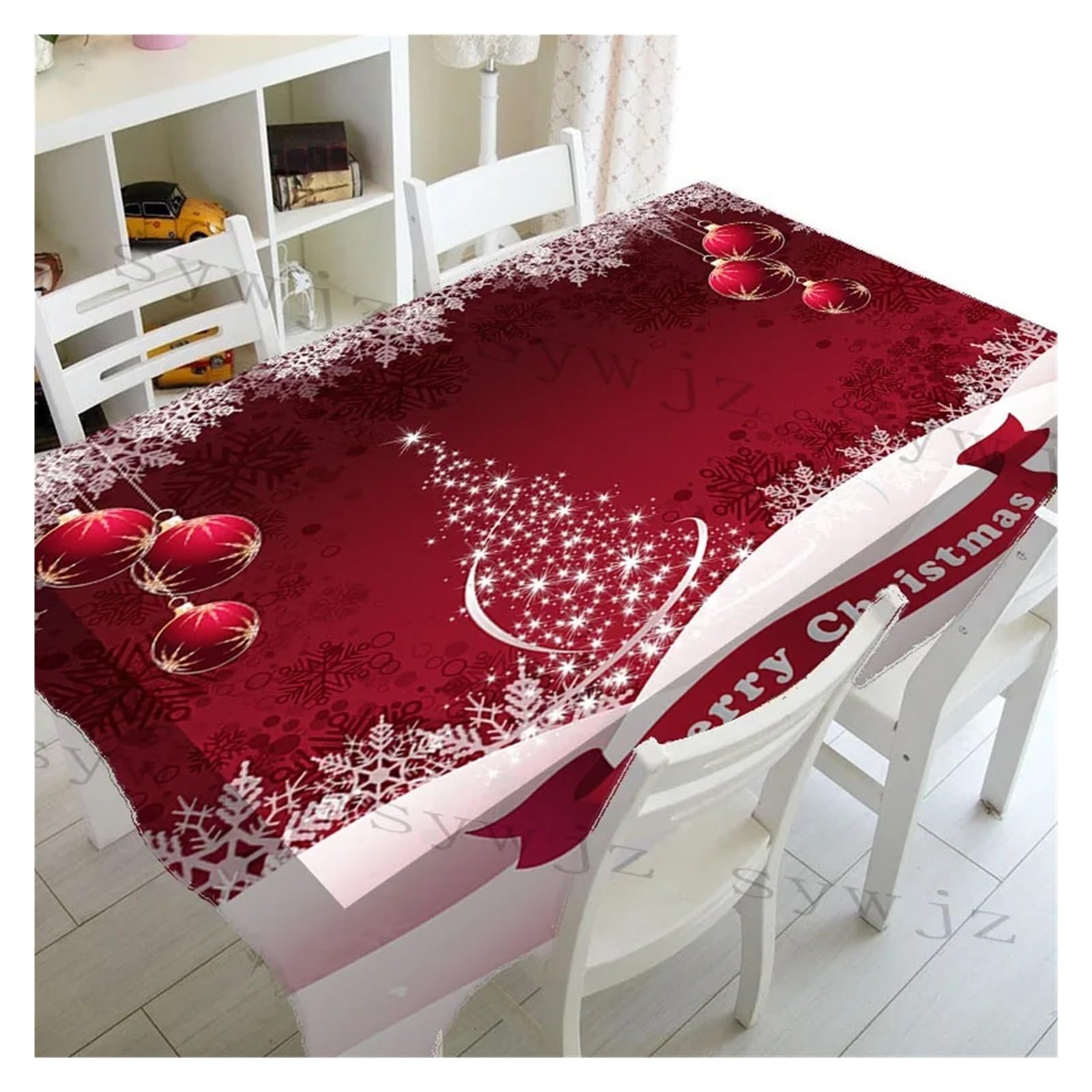 Tovaglia di Natale Tovaglia rettangolare da cucina con stampa di alci natalizi, decorazione for feste, tovaglia impermeabile, raccolta domestica, for decorazioni nozze(6,140x240cm55x94inch)