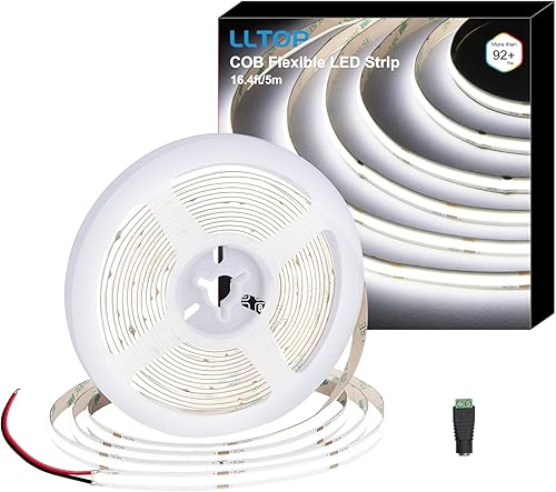 Miniatura 2 de Tira de luces LED COB 6000k luz blanca 16.4ft5m para uso en interiores con controlador LED 60w 24vdc fuente de alimentación