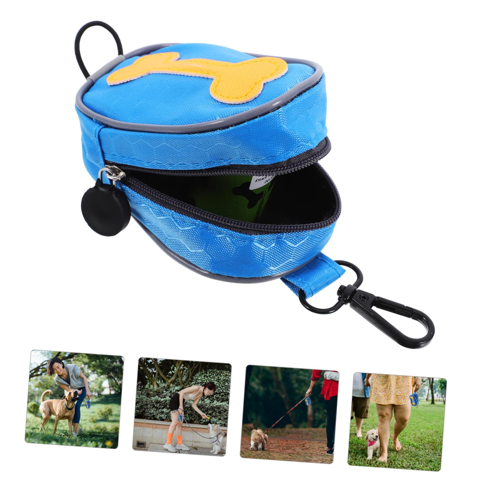 UKCOCO Bolsas para Excrementos de Perro con Dispensador Portátil, 8 Rollos de Bolsas Desechables con Diseño de Punto de Rotura para Dueños de Mascotas