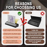 Vista 4 de Bagana Impresora de plantillas de tatuajes térmica Bluetooth impresora de transferencia de tatuajes temporal Kit de máquina de tatuaje inalámbrica