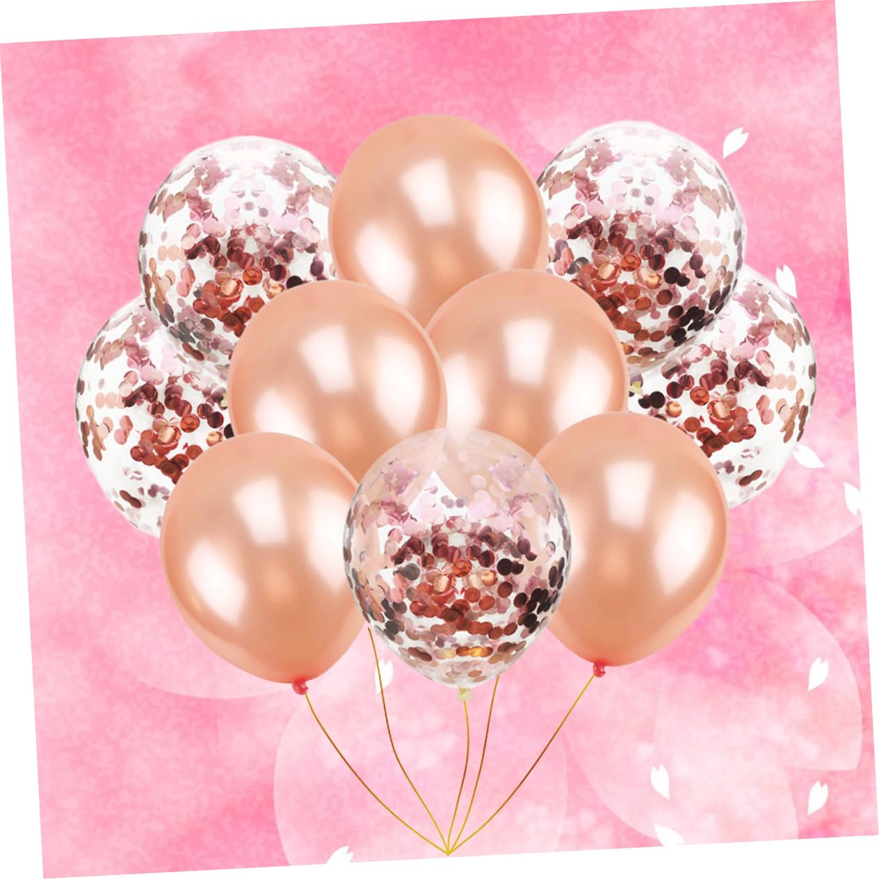 STOBAZA 90pezzi Palloncini Trasparenti Con Glitter Oro e Rosa Di Palloncini Con Confetti Per Feste Di Compleanno Matrimonio e Proposte Include