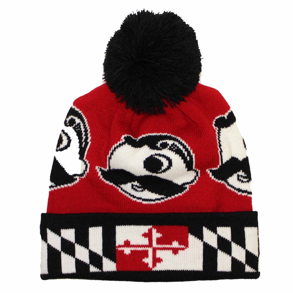 Officially Licensed Red Natty BOH Beanie with Black Pom Pom (Red)