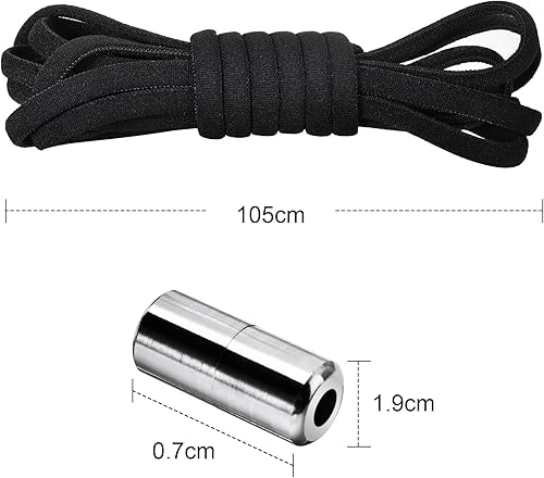 Miniatura 2 de 2-6 pares de cordones elásticos sin atar, cordones universales para zapatos para niños y adultos, cordones sin cordones con cierre de metal