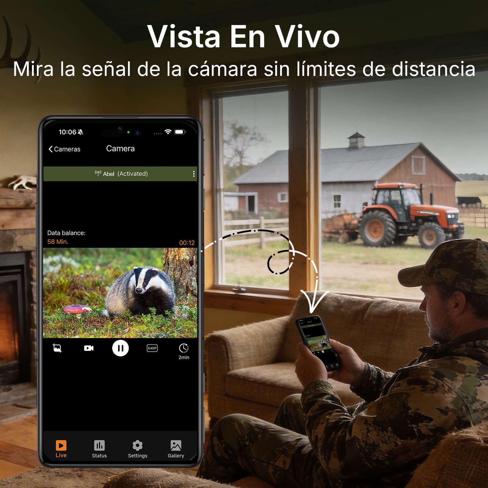 GardePro X70 Pro Camara Fototrampeo 4G LTE con Transmisión en Vivo y GPS, Batería de 7800 mAh y Tarjeta SD de 64 GB, 48MP 1296P Cámara Caza, IP66 Cámara Fototrampeo con Envío al Móvil