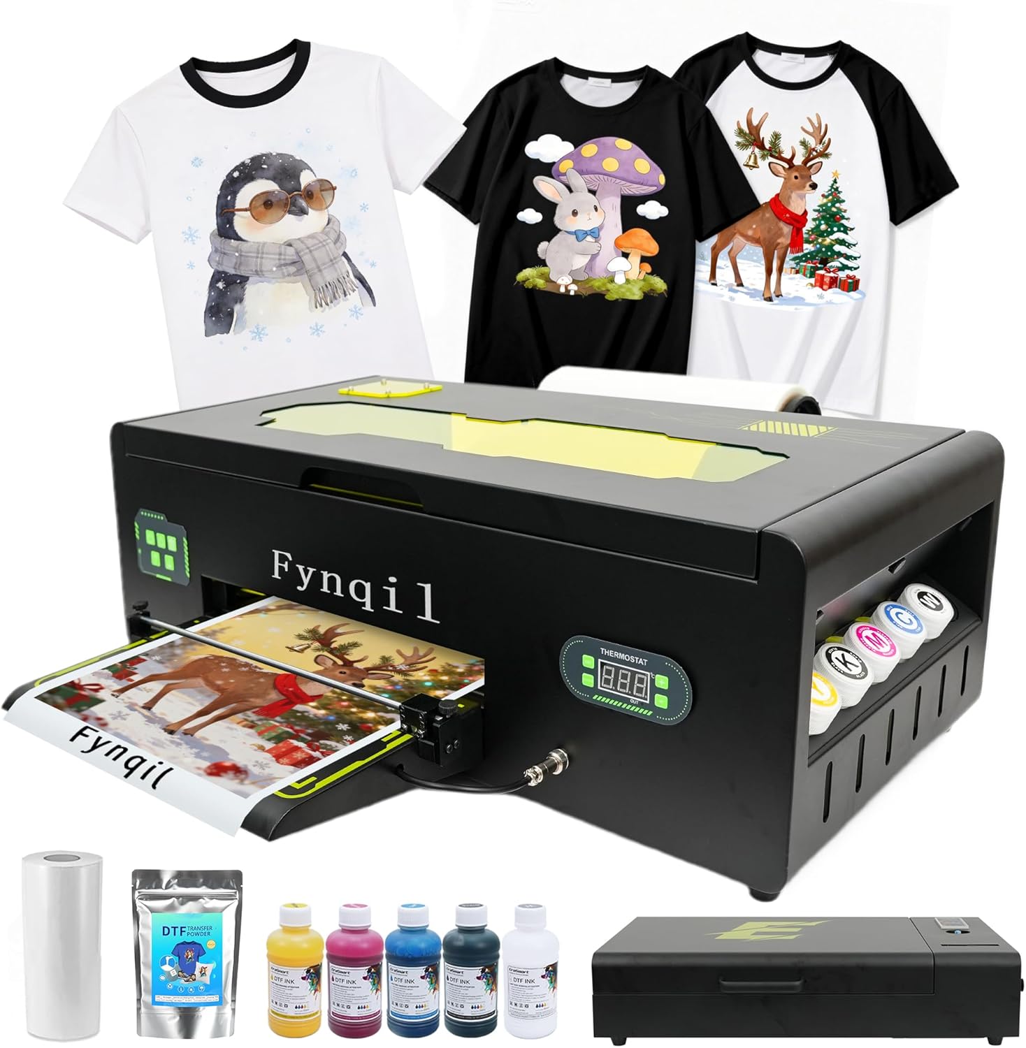 A3 DTF Printer and Oven for Beginners A3 Printing Machine bundles for DIY Print T-Shirts, Leather, Other Textile Includes Oven Hot Melt Powder Ink Film Software (Remote Installaton), Fastes-Delivery