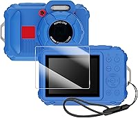 Vista 1 de Funda protectora de silicona para cámara digital Pixpro wpz2 con tapa extraíble para lente, protector de pantalla y cordón - (azul profundo)