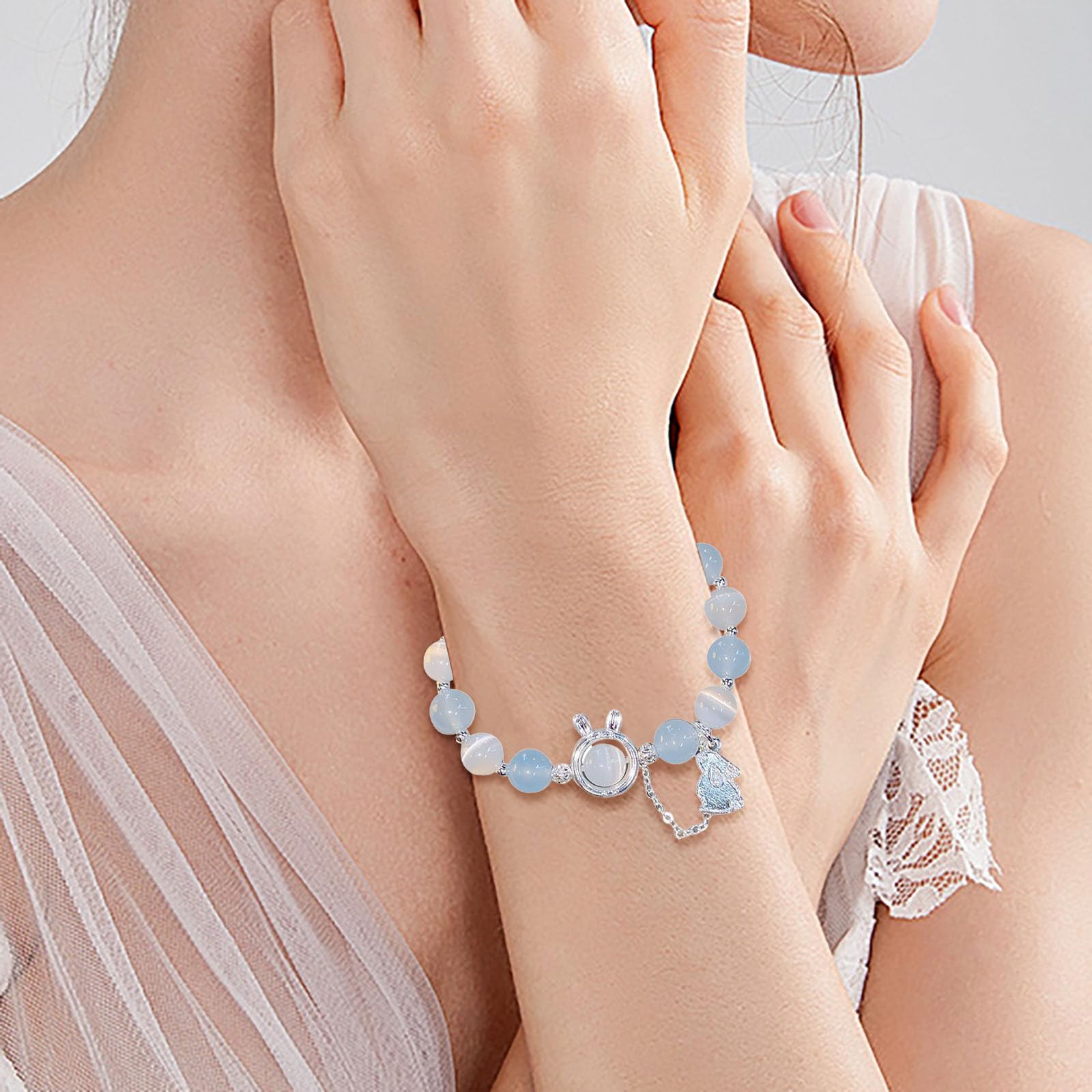 Armbänder tragbar mit NFC, tägliches Armband für Damen, Herren, Teenager, elastisch und Perlen-Statement