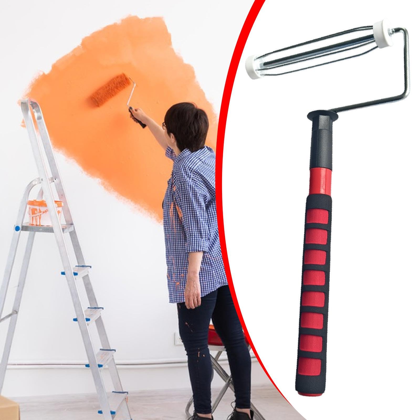 MagiDeal Telaio per rullo di vernice da 9 pollici, impugnatura ergonomica, forniture di verniciatura sostitutive, manico telescopico regolabile per soffitto in