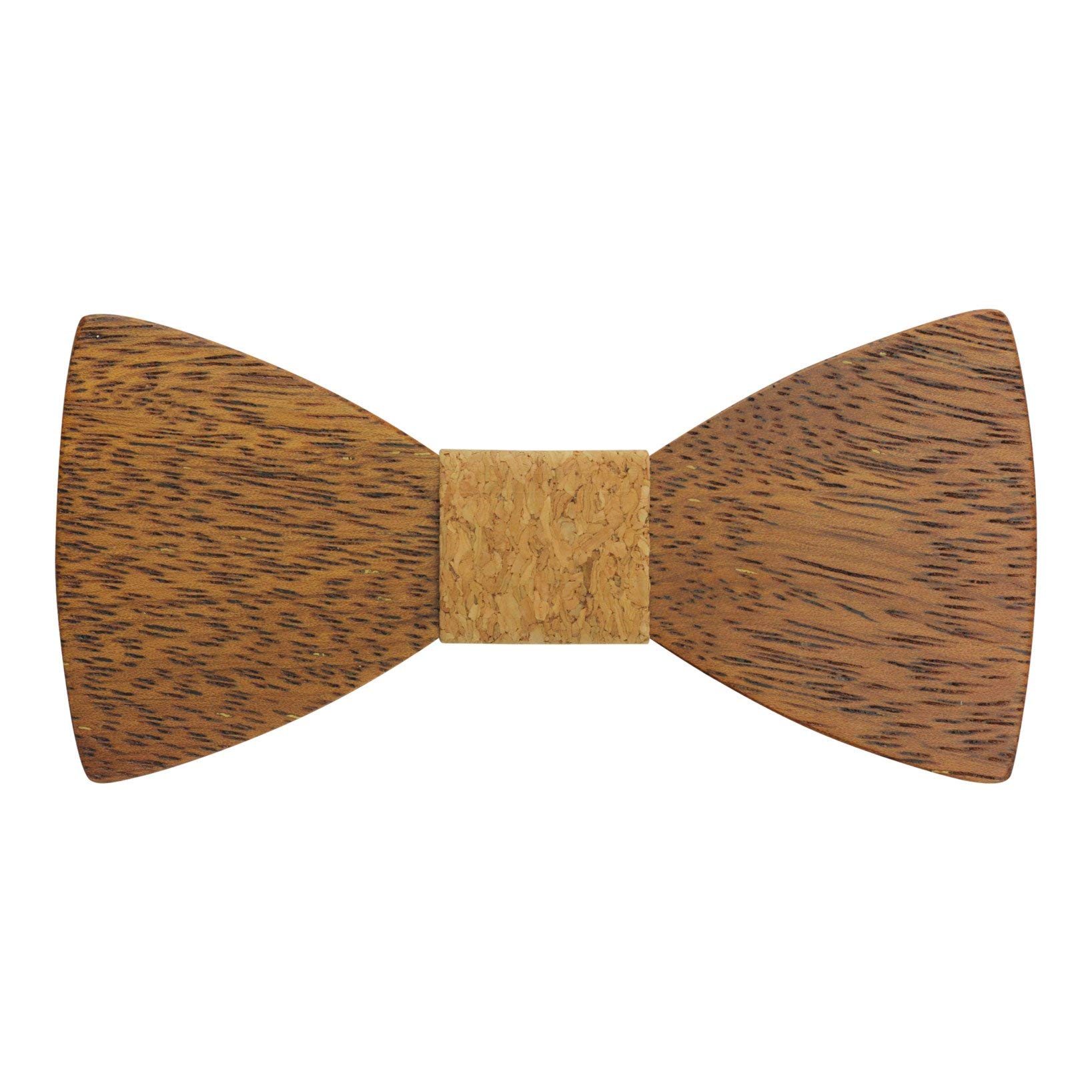 Adult Size Zebrawood Butterfly Bowtie with Cork Centerpiece