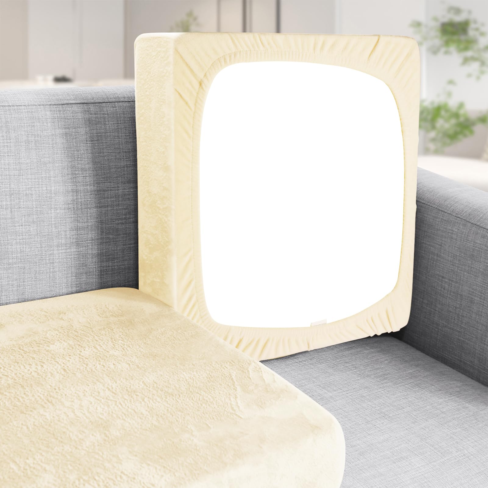 Teynewer Sofa Seat Cushion Cover, Sofa Cushion Slipcovers Stretch Velvet