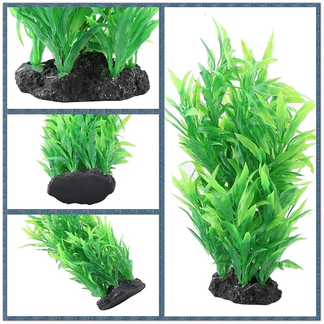 Foto 4 de 6 de Plantas de plástico Acuario, Plantas de Acuario Artificiales Acuario Decoración Agua Agua Verde Hierba…