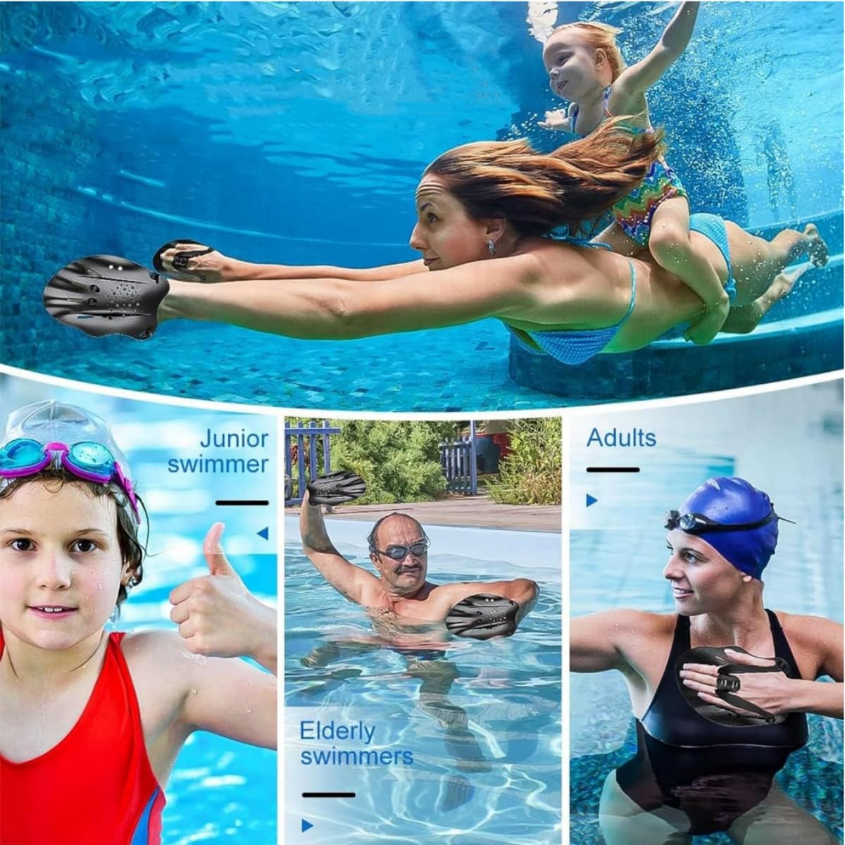 Paddle Per Nuoto Aoreun - 1 Paio, Con Cinghie Regolabili, Per Allenamento - Foto 13