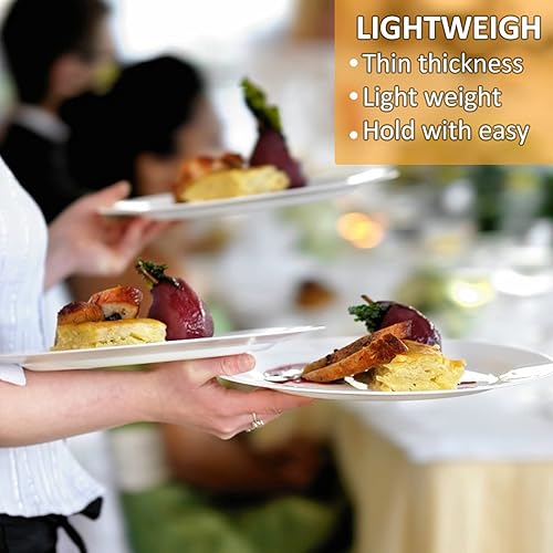 Miniatura 6 de Platos llanos de melamina, redondos, de lado ancho, plato profundo, blanco, 10 pulgadas, juego de 6, PYW-10-06