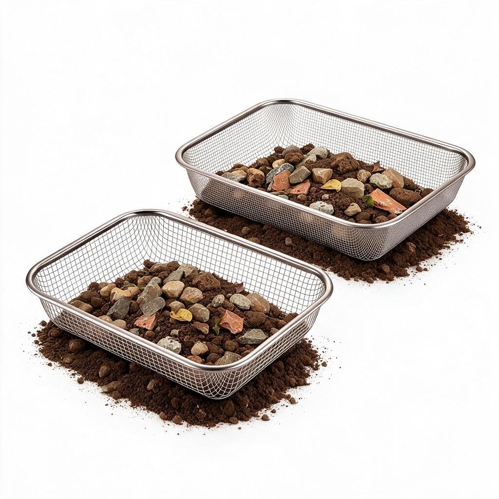 Fuwithfu 2Pcs Garden Soil Sieve, Metal Garden Sieve Mesh 3 mm and 6 mm