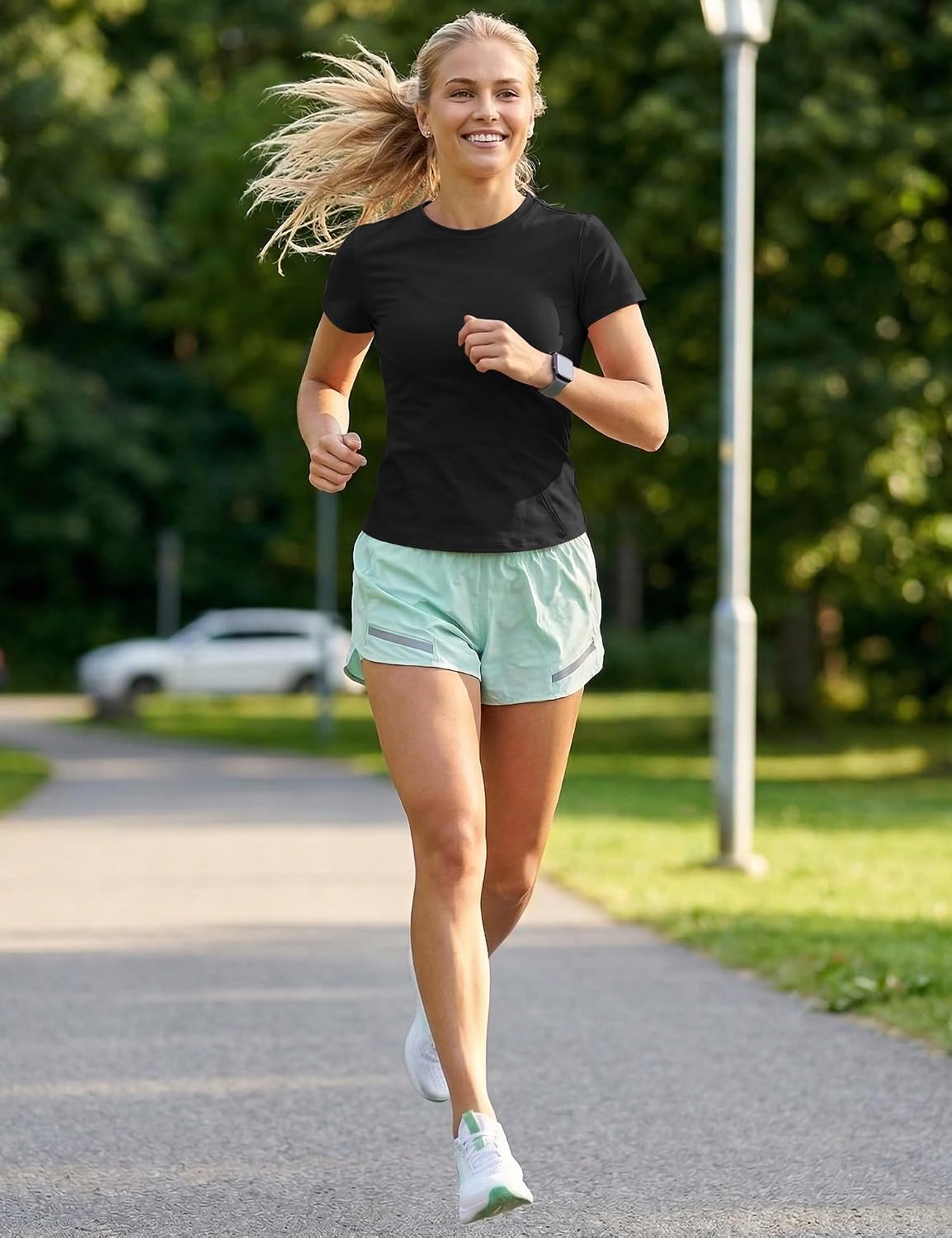 Rapbin Workout Tops for Women 1/2 Pack Fitted Short Sleeve Gym Yoga Athletic Shirts 2026 Quick Dry Crewneck Tees
