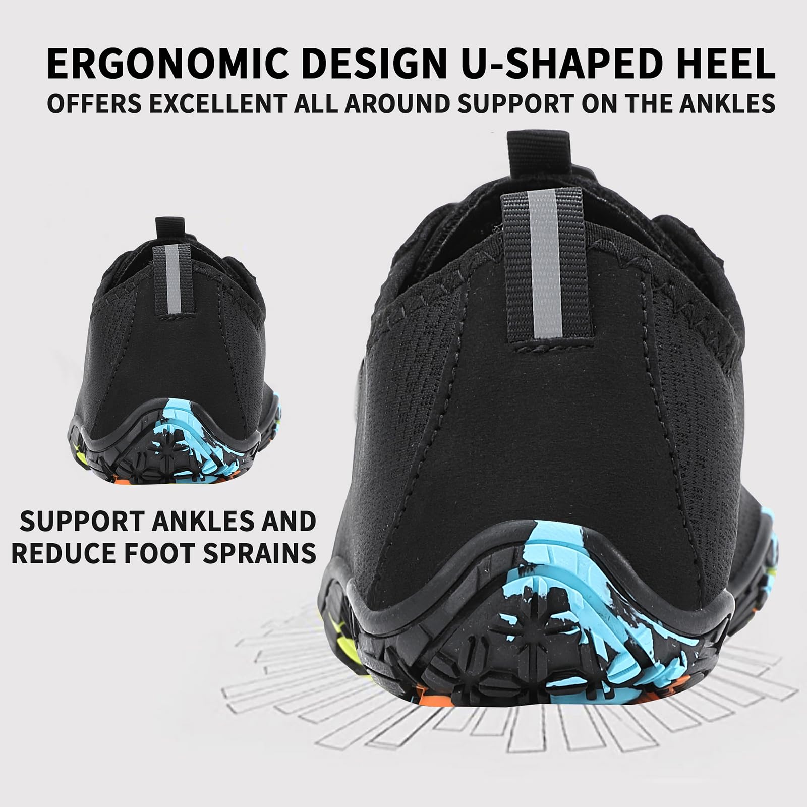 Scarpe da Acqua Adulti, ad Asciugatura Rapida, Calze acquatiche a Piede Nudo Antiscivolo per Spiaggia, Nuoto, Piscina, Fiume, Lago, Escursionismo, Kayak, Surf e Sport